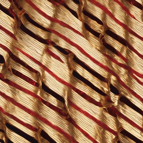 Gold and red stripes running in multiple directions forming an impressive geometric design.