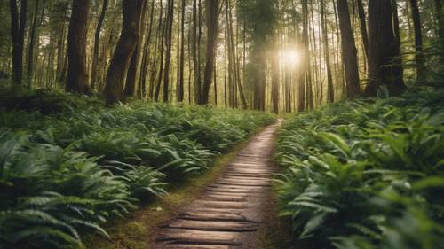 An aerial view of a forest path, with the motivational words 'Fitness is not about being better than someone else. It's about being better than you used to be'.