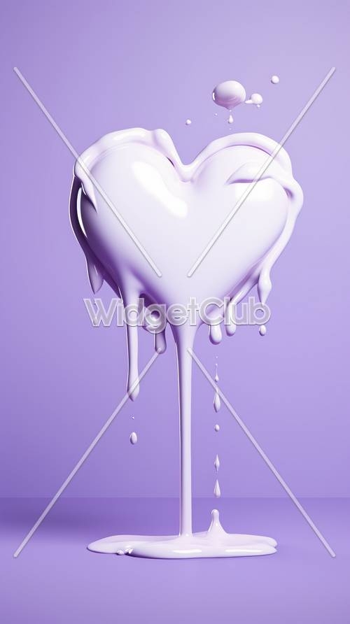 Dripping Purple Heart Paint Tapéta[ce36089d2ea040f398a8]