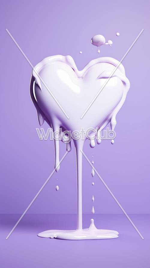 Капающая краска в виде фиолетового сердца
