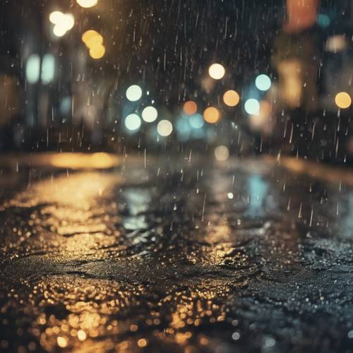 雨夜寧靜的城市街道，一句「永遠記住，你現在的處境並不是你的最終目的地」。最好的尚未到來。出現在雨滴中。