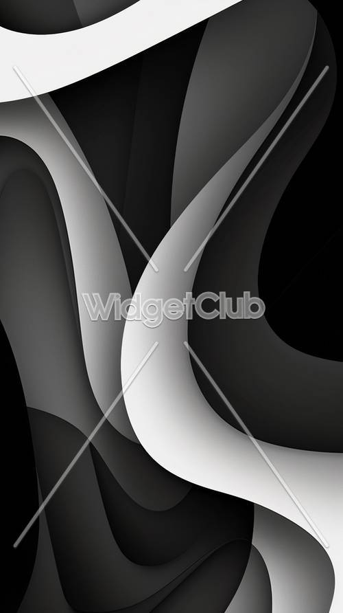 Abstract Black and White Swirl Design