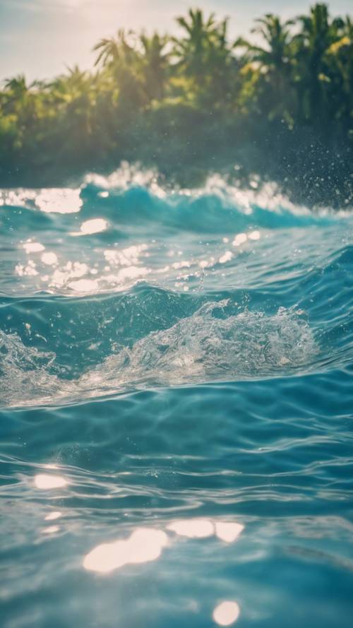 晴れた日の透明な青い熱帯海の壁紙
