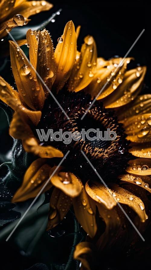 Stunning Yellow Flower with Dew Drops