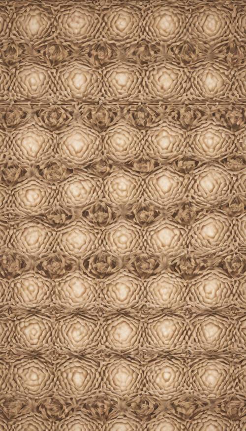 A seamless pattern of tan-infused geometrical patterns, creating a pleasant symmetric texture on a canvas. Tapeet [d29c650609754f21aac3]