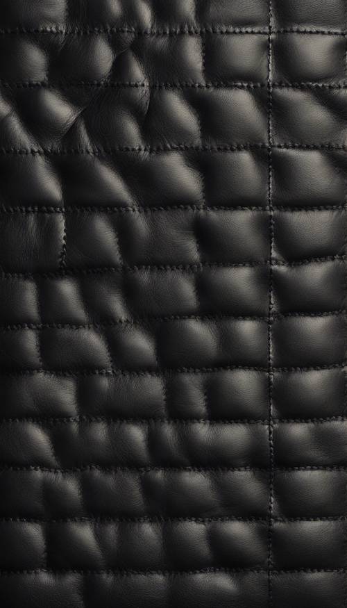 Ein nahtloses Muster aus schwarzer Lederstruktur.