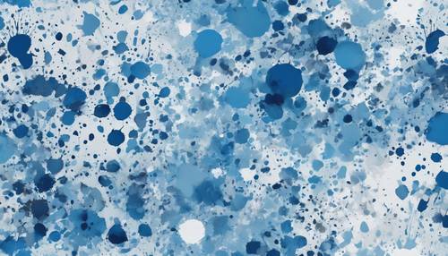 Patrón de salpicaduras de pintura en diferentes tonos de azul y blanco.