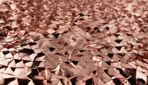 Teselaciones geométricas intrincadas en oro rosa brillante