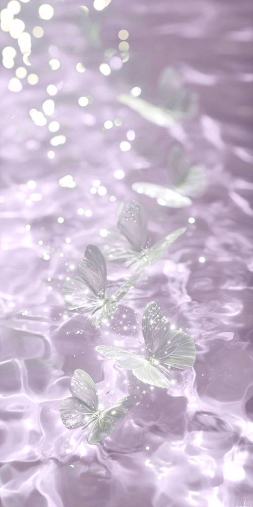 Sparkling Butterflies on Purple Waters Tapet [83ff9aea1d554f6eb3e8]