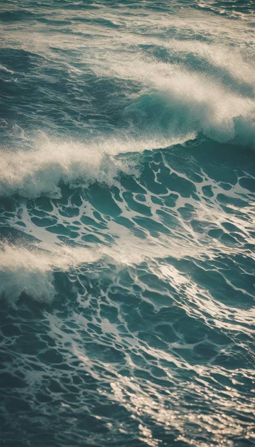 Patrón de olas marinas retro al estilo hawaiano de los años 60.