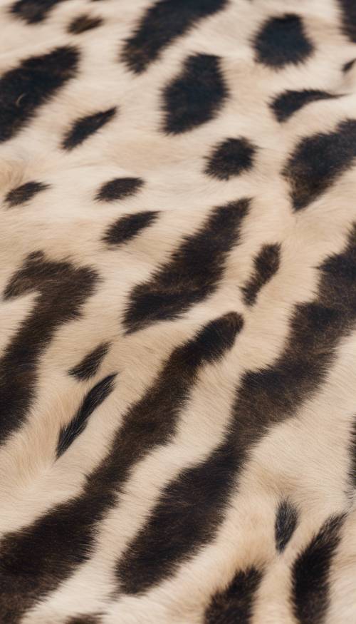 A large sheet of beige cowhide with black and white patches spread out flat in a sunny field. Tapeta [bb26703ec84048f196b5]