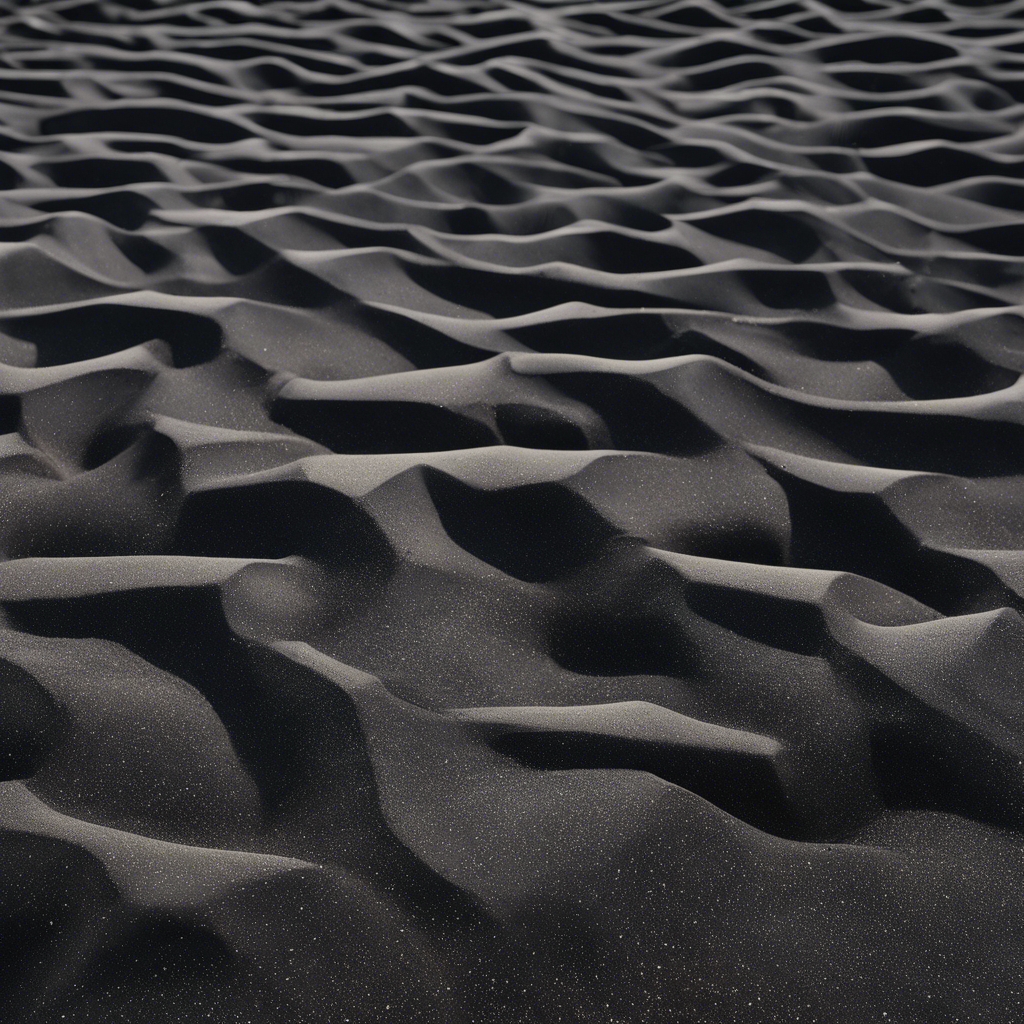 Black sand organized in precise, geometric arrangements. טפט[c2ed96a37f1e4276b42d]