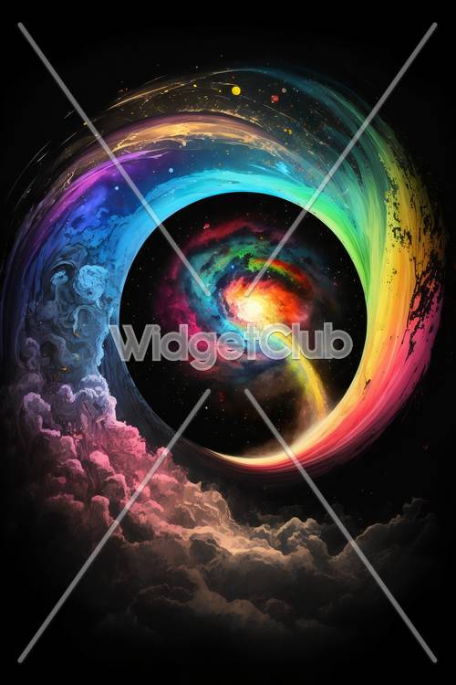 Tourbillon cosmique coloré dans l’espace