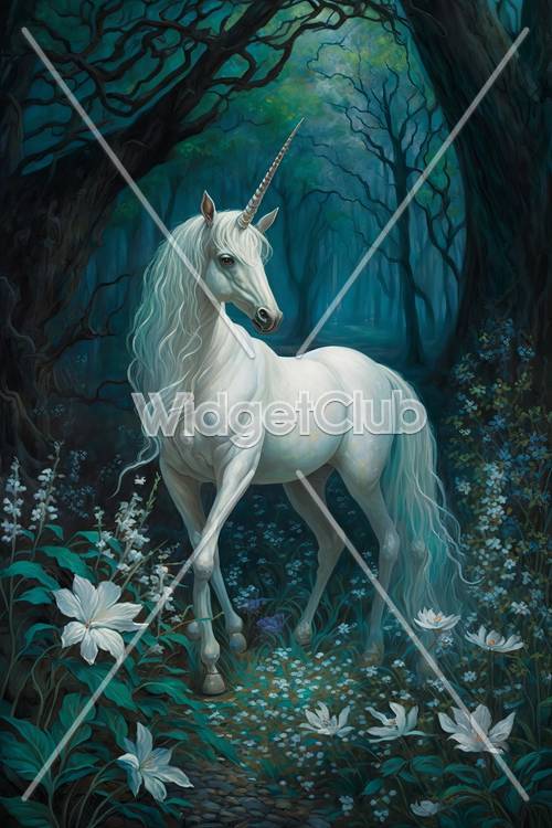 Mystical Unicorn in a Magical Forest