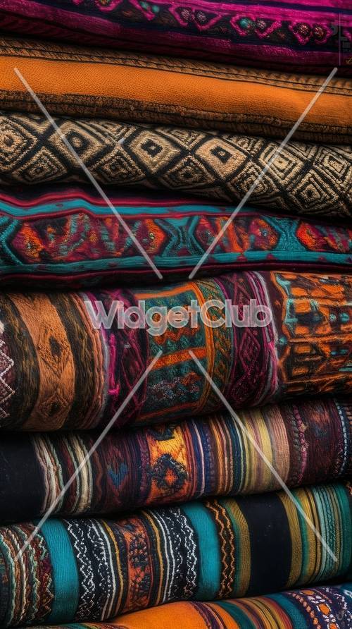 世界の色とりどりな布の柄集め