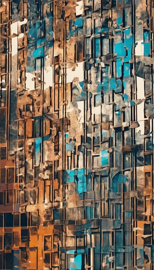 An abstract digital art pattern reflecting an urban street art aesthetic.