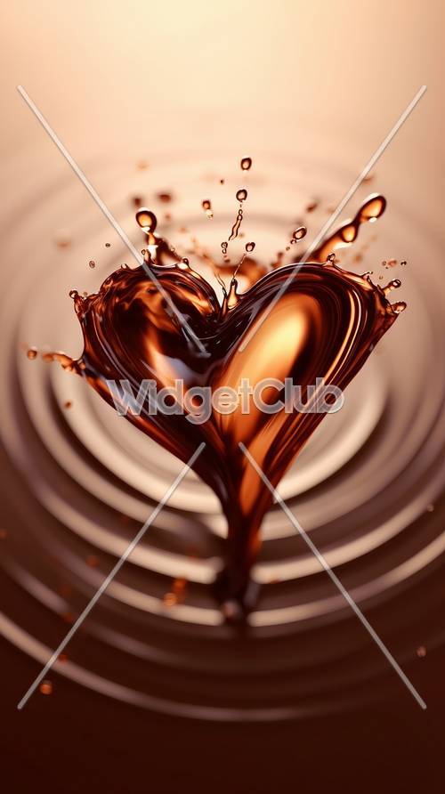 Шоколадное сердце всплеск