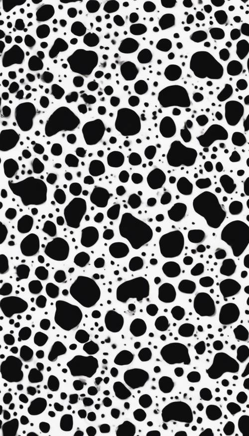 Motif texturé inspiré du pelage bicolore unique d&#39;une vache Holstein, avec un mélange de taches noires et blanches.