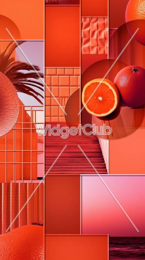Orange Collage Wallpaper [4a62953d9e4040d3b27a]