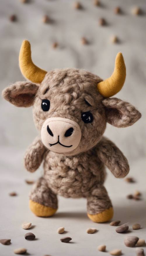 A lifelike plush toy of a Taurus, made from the softest wool.