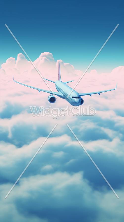 Pesawat Terbang Di Atas Awan