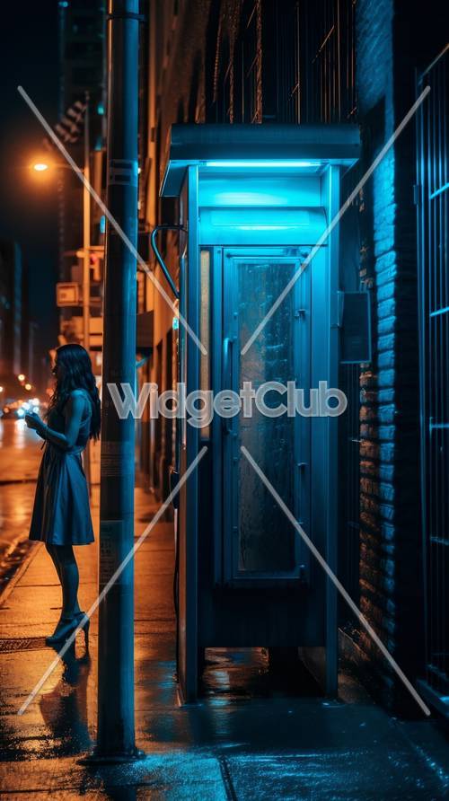 Lumières bleues de la ville de nuit