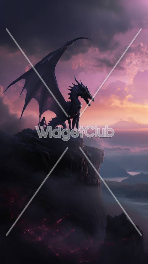 Dragon majestueux surplombant un paysage mystique