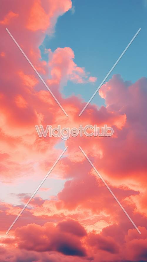 Розовый и синий фон неба из сладкой ваты