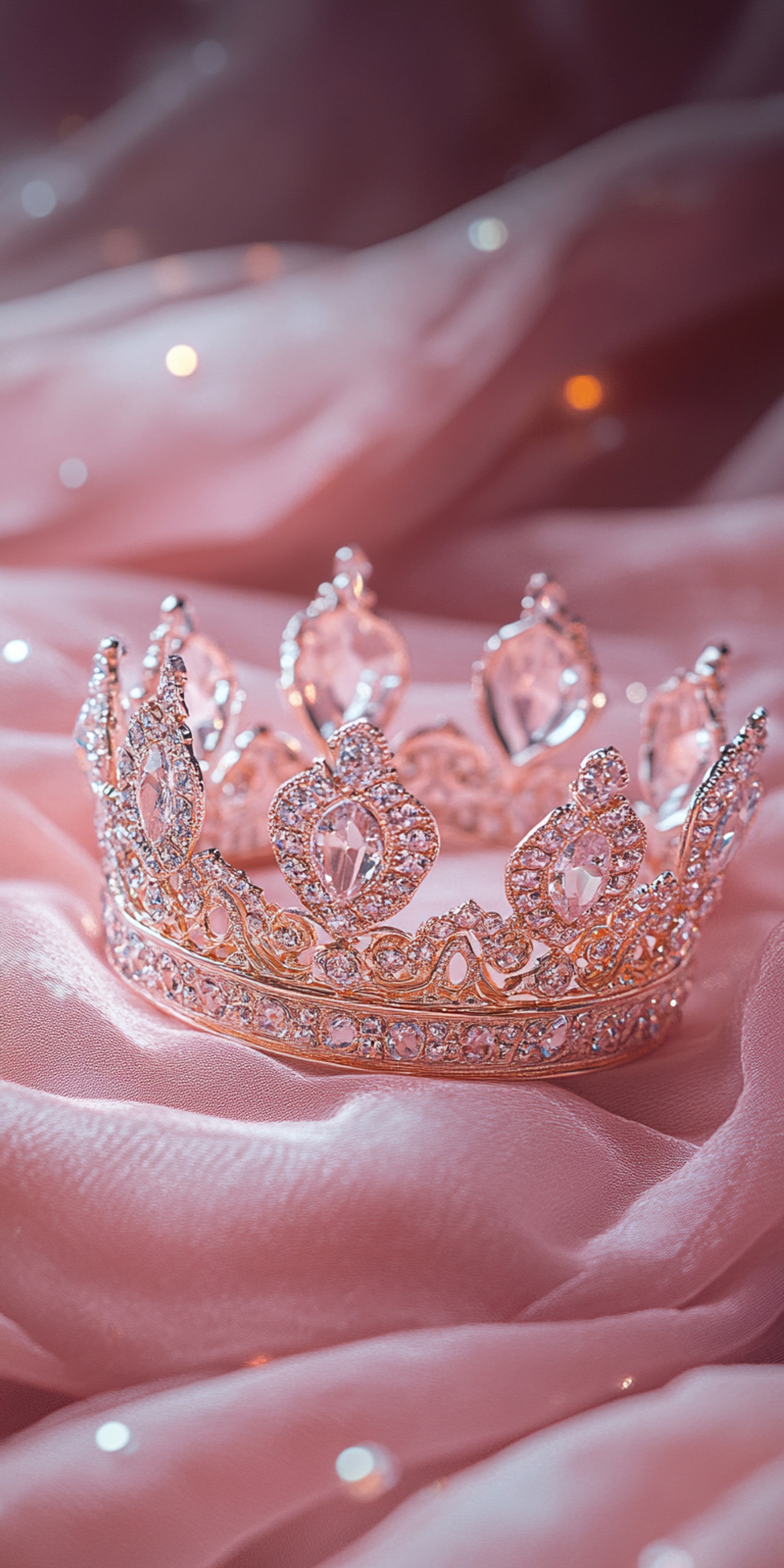 Sparkling Pink Princess Crown Wallpaper[01b4a72a1e97483480fe]