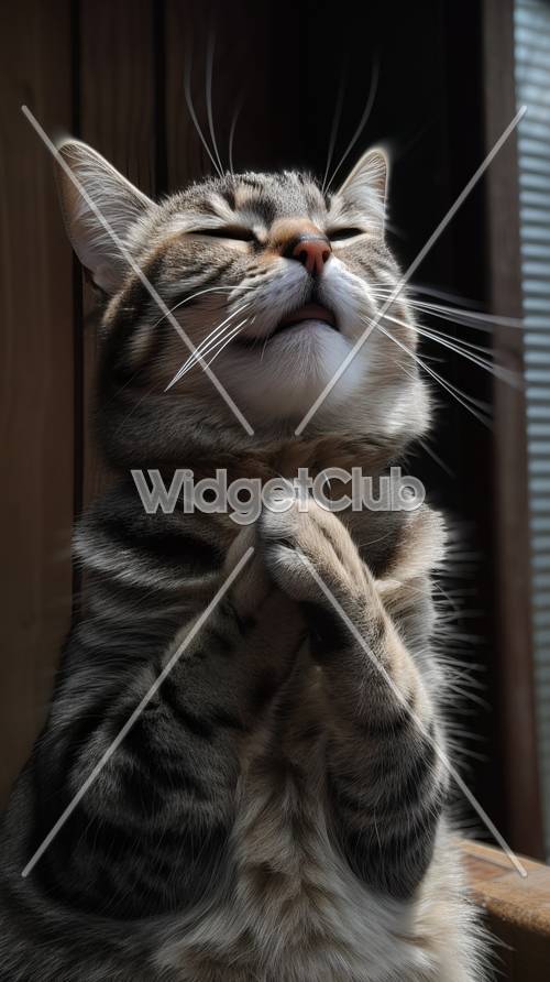 Cute Cat Enjoying the Sunlight Tapet [06d651e617cf4dc5a6ab]
