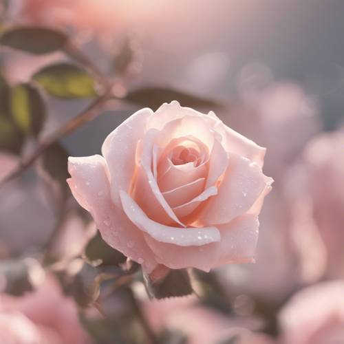 A soft, warm light emanating from a delicate pink rose quartz. Tapet [d7af49a197234300b7af]