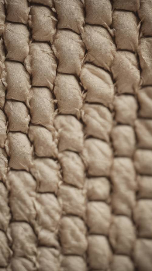 Um close-up de textura de linho natural sob luz quente.