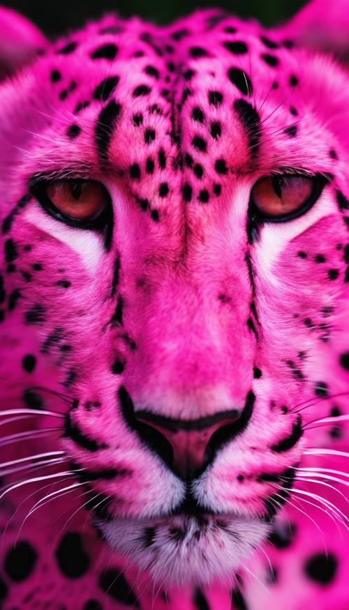 Hot pink cheetah print, with each spot surrounded by a darker pink halo". Tapeta [15c0594b8cc641b7aa59]