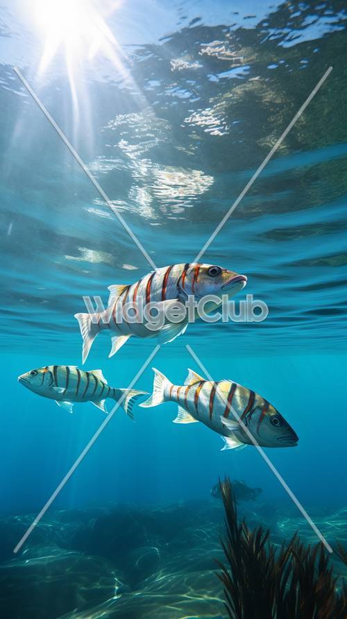 שחייה של דגי אוקיינוס ​​סאני