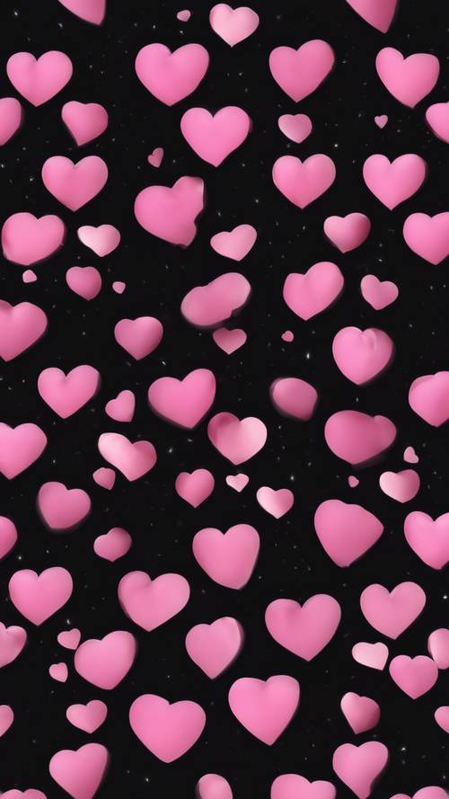 Ein glänzendes rosa Herz, umgeben von einem mitternachtsschwarzen Hintergrund.