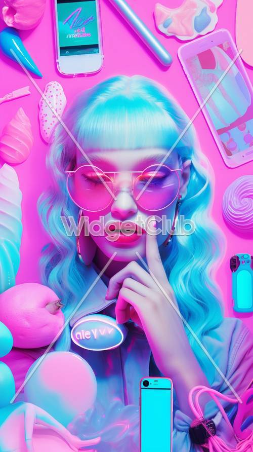 Bright Pink and Blue Retro Vibes