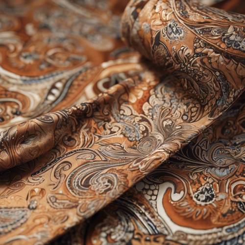 An eye catching tan coloured tie with paisley patterns. Tapet [9be9fa1b986a48c68283]