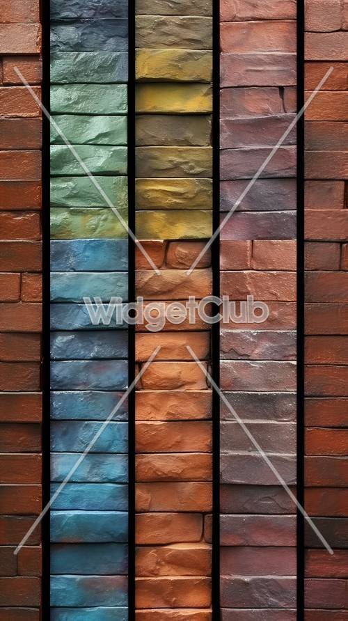 Diseño de pared de ladrillo colorido