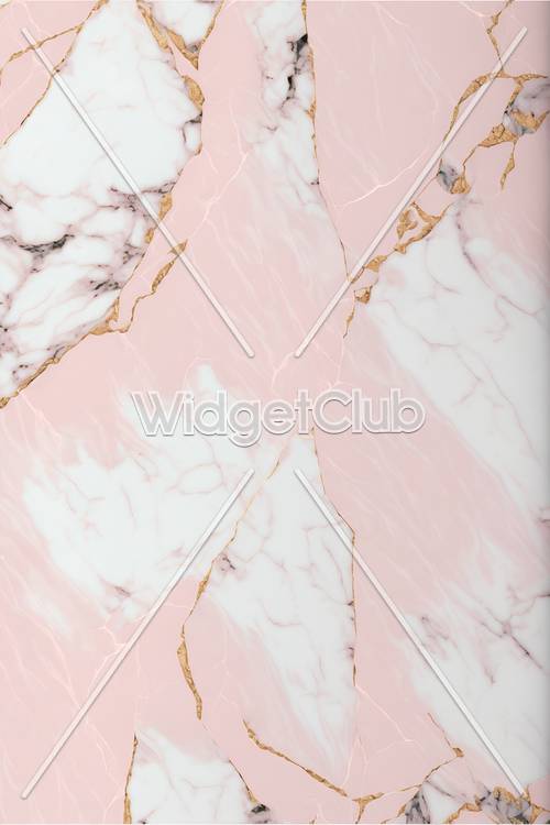 Pink Marble with Golden Veins Pattern