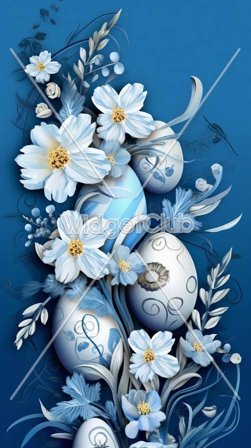 부활절 달걀 꽃무늬 디자인