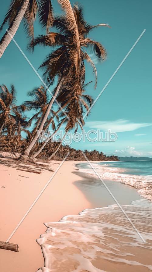 Тропический пляжный рай с пальмами