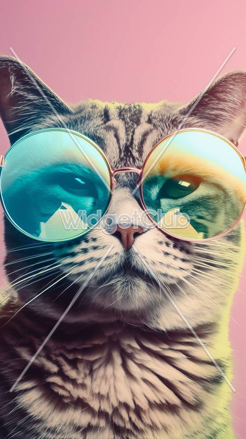 Gato genial con gafas de sol originales