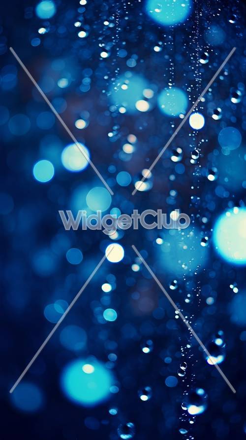 Pingos de chuva azuis brilham à noite