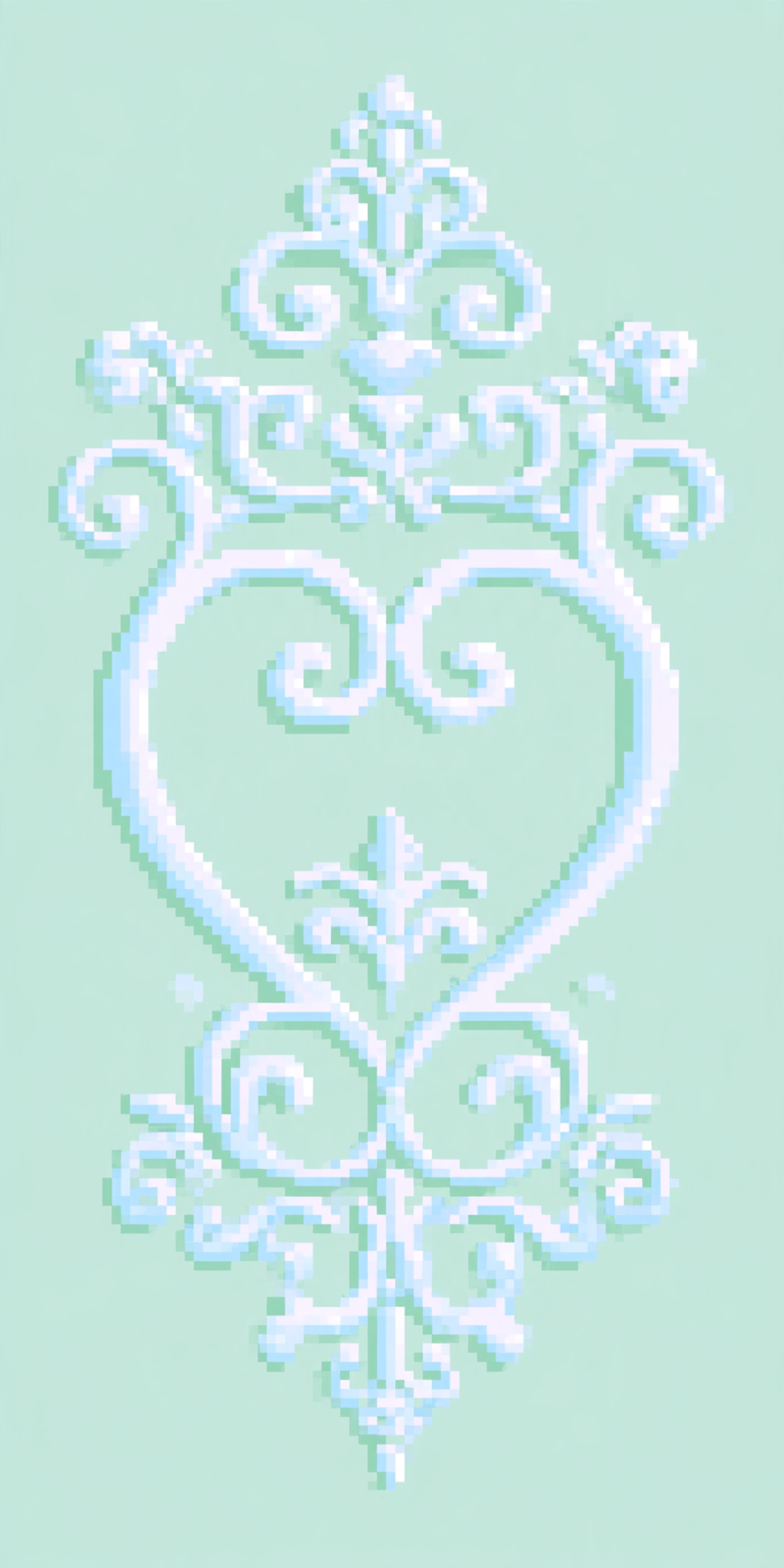 Pastel Green Pixel Art Heart Design Wallpaper [00d32394d70f48829871] by ...