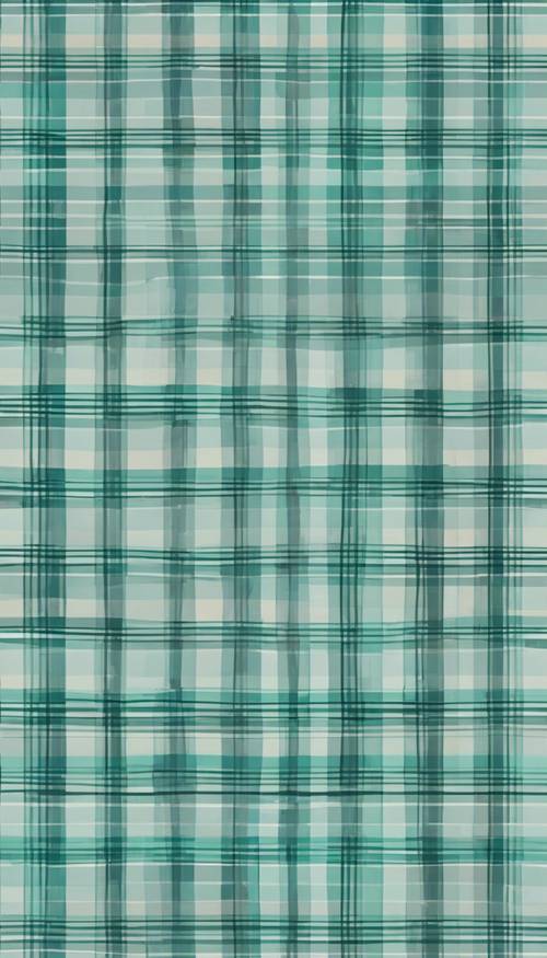 A seamless pattern of a classic teal plaid.