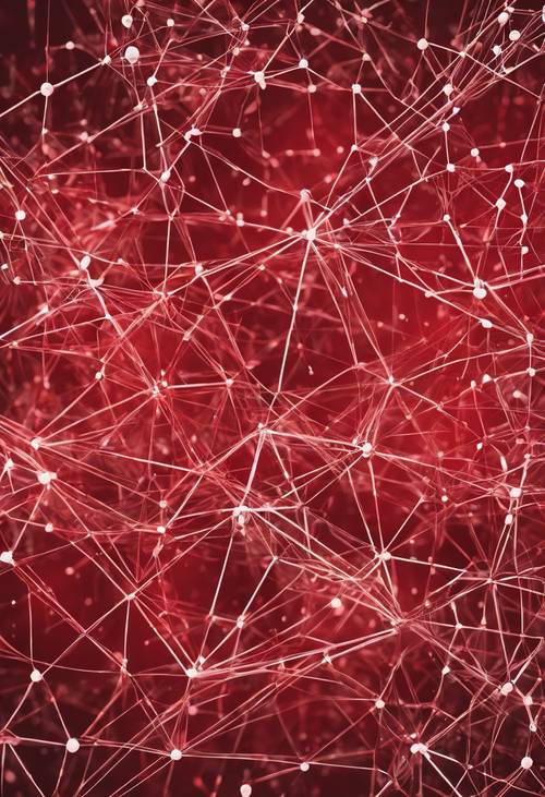 紅色互鎖幾何形狀的複雜網。 牆紙 [bbb9fc5428674d63bdb5]