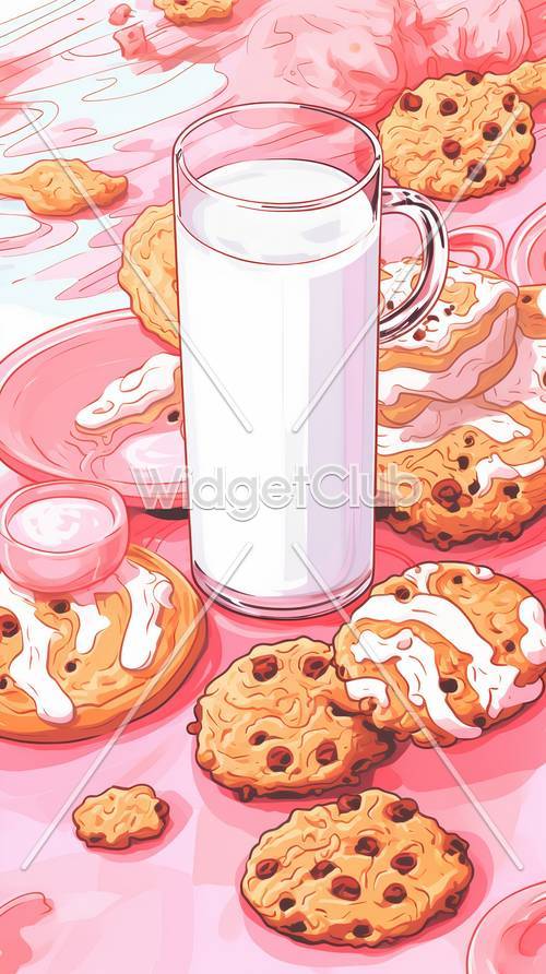 Mleko i ciasteczka Różowa rozkosz