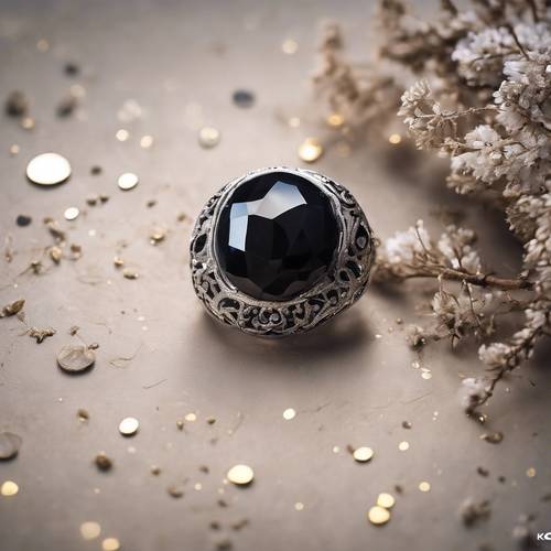Biżuteria z czarnego kamienia ze srebrnymi wstawkami odbijającymi migoczące światło gwiazd.