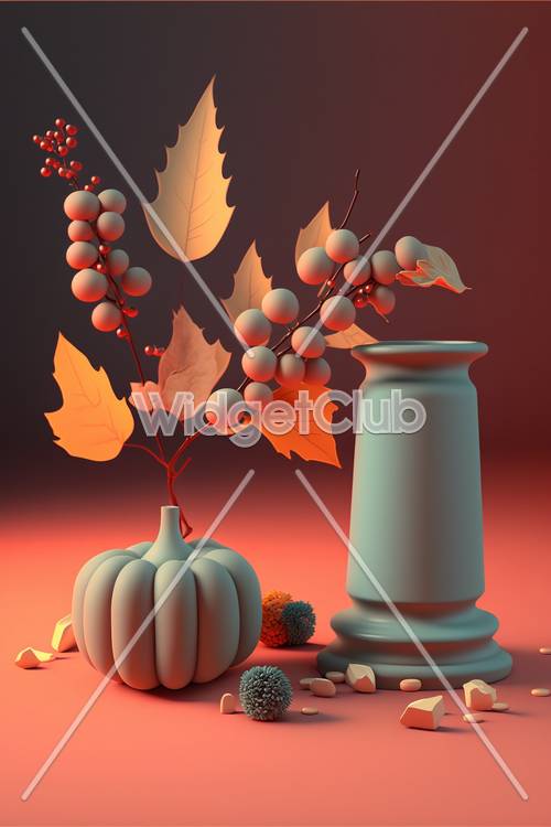 秋の色とデコレーション　