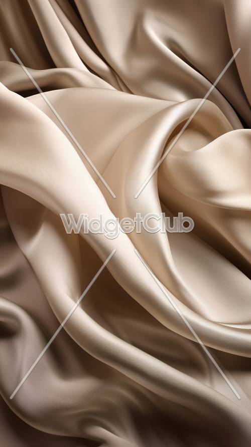 Elegantes ondas de tela de seda color crema